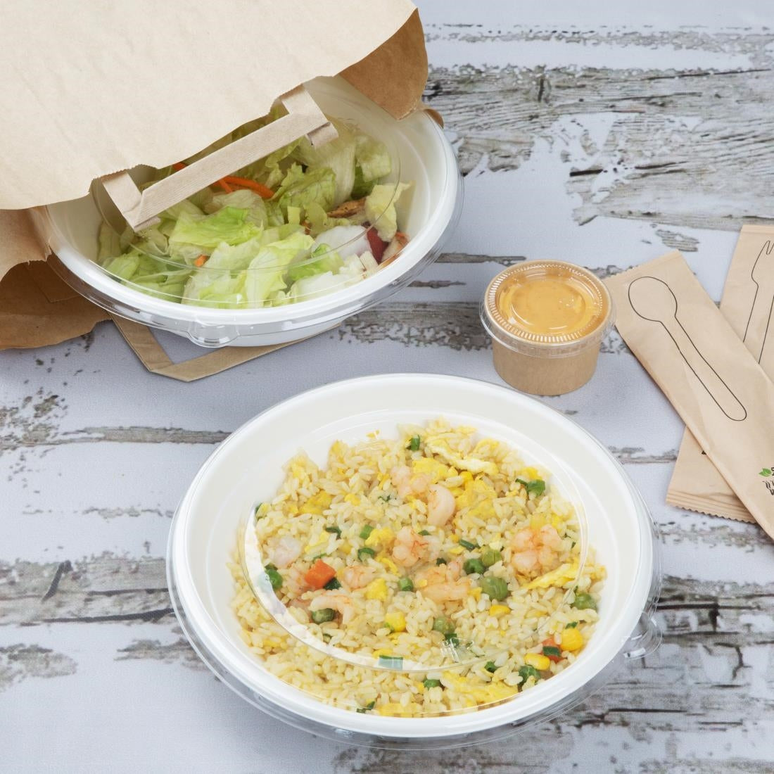 Bols à poke en bagasse Fiesta Compostable 682ml (lot de 50) — HW028
