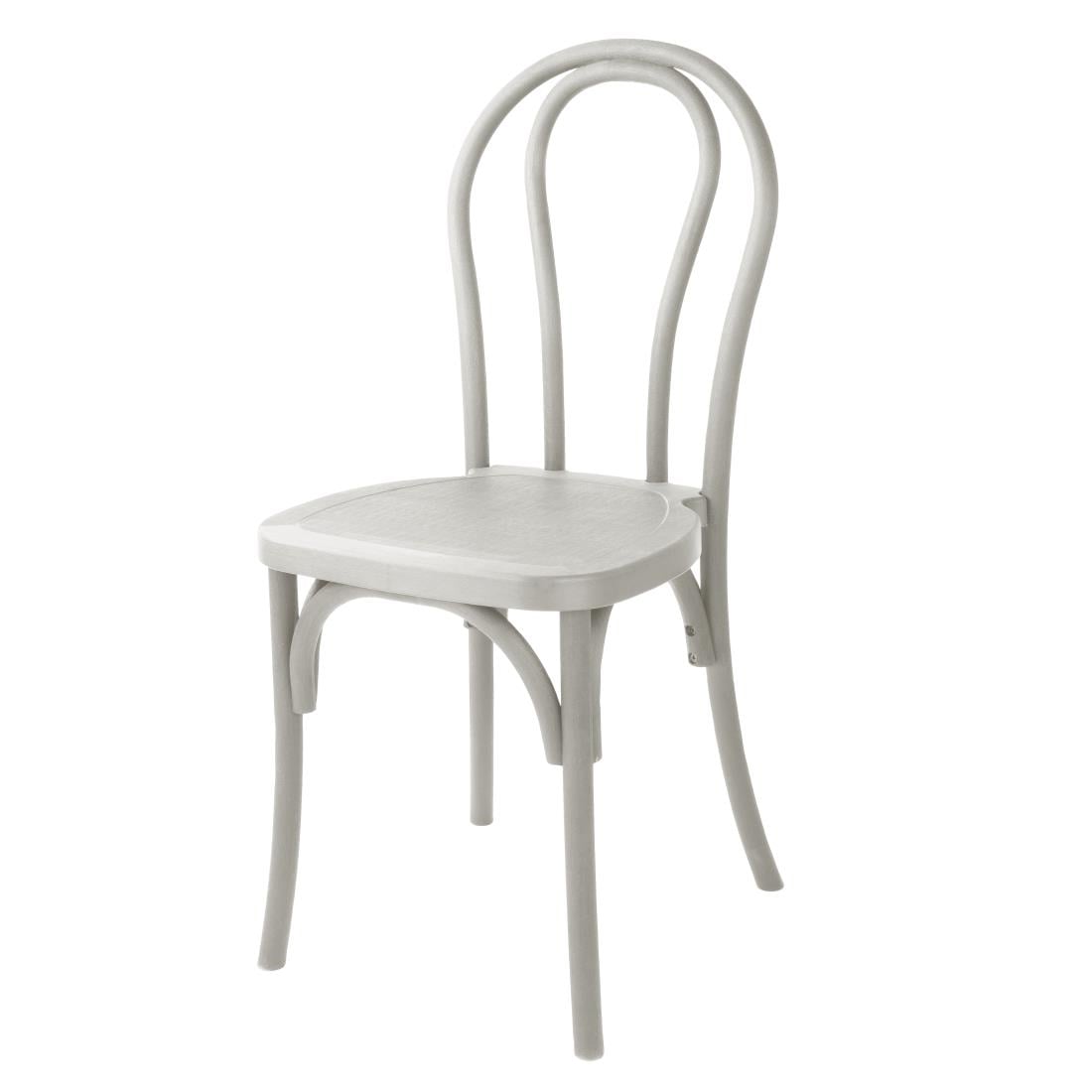 Chaises en résine style bois courbé Bolero Soho blanches (lot de 4) — HW288
