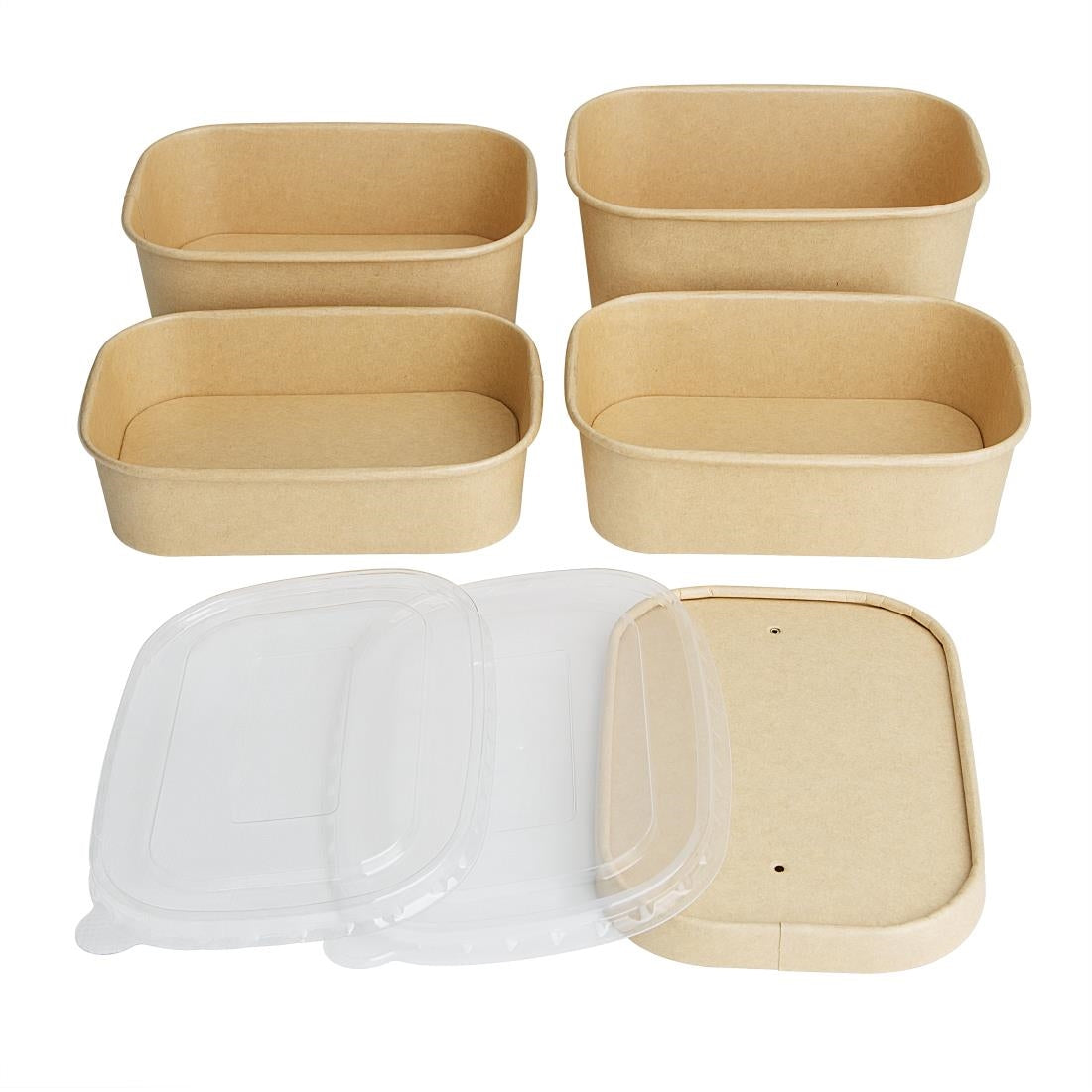 Couvercles en papier Fiesta Recyclable pour barquettes rectangulaires (lot de 300) — HW624