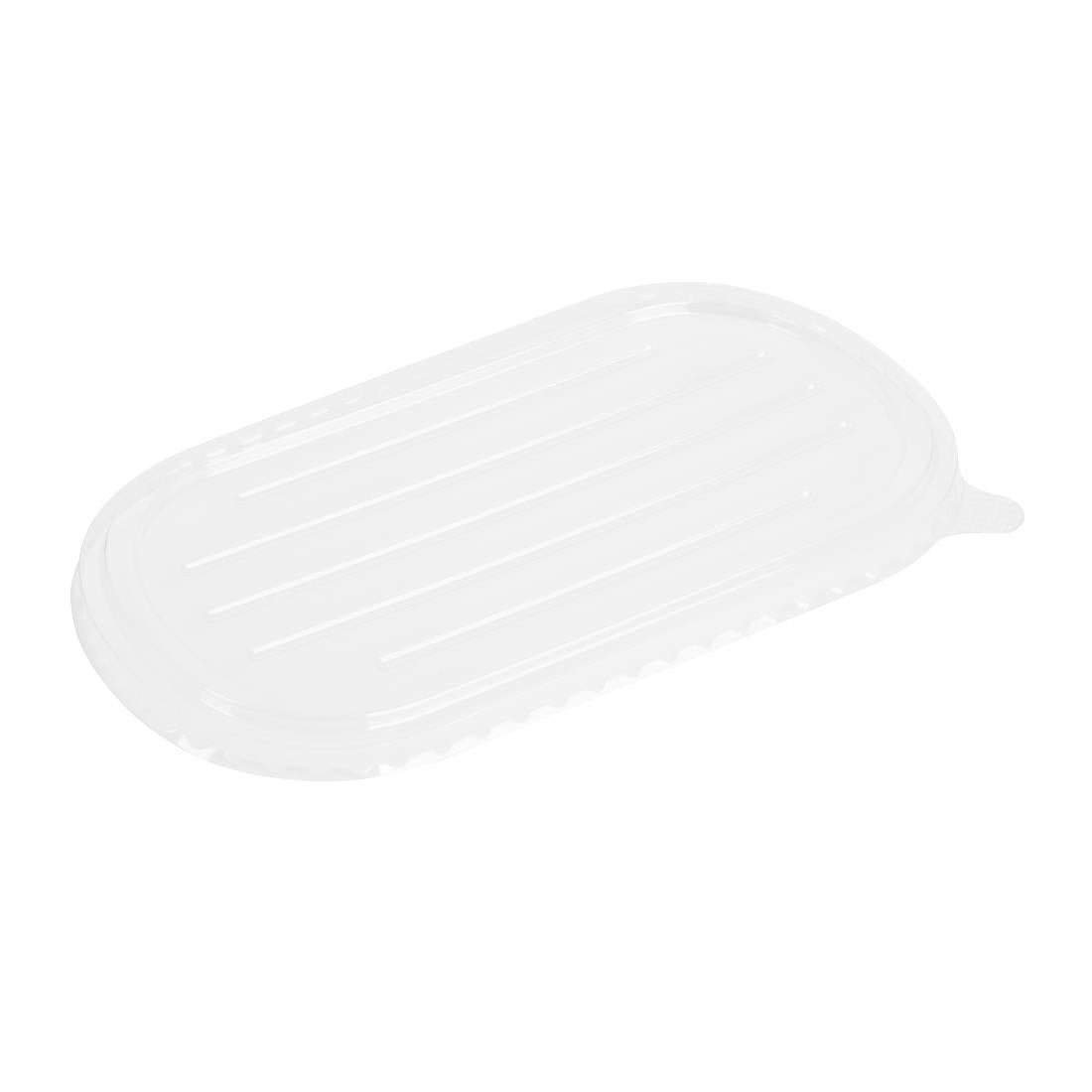 Couvercles PET pour barquettes ovales en bagasse Fiesta Recyclable — HW630