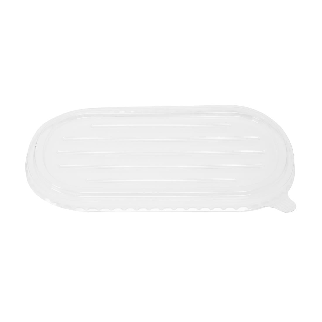 Couvercles PET pour barquettes ovales en bagasse Fiesta Recyclable — HW630