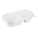 Couvercles PET pour barquettes ovales en bagasse Fiesta Recyclable — HW630