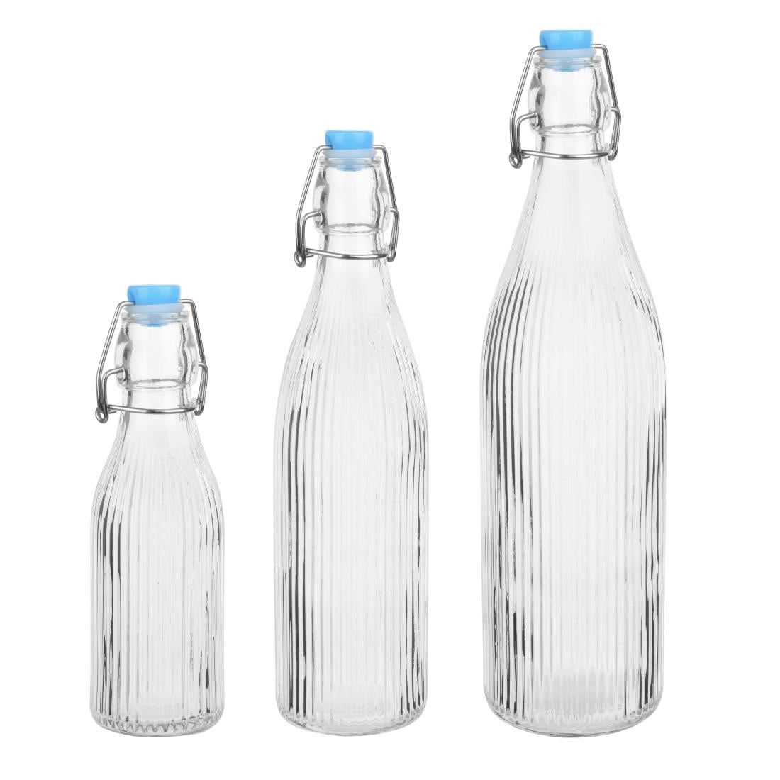 Bouteilles d'eau rainurées à bouchon mécanique Olympia 1L (lot de 6) — HW793