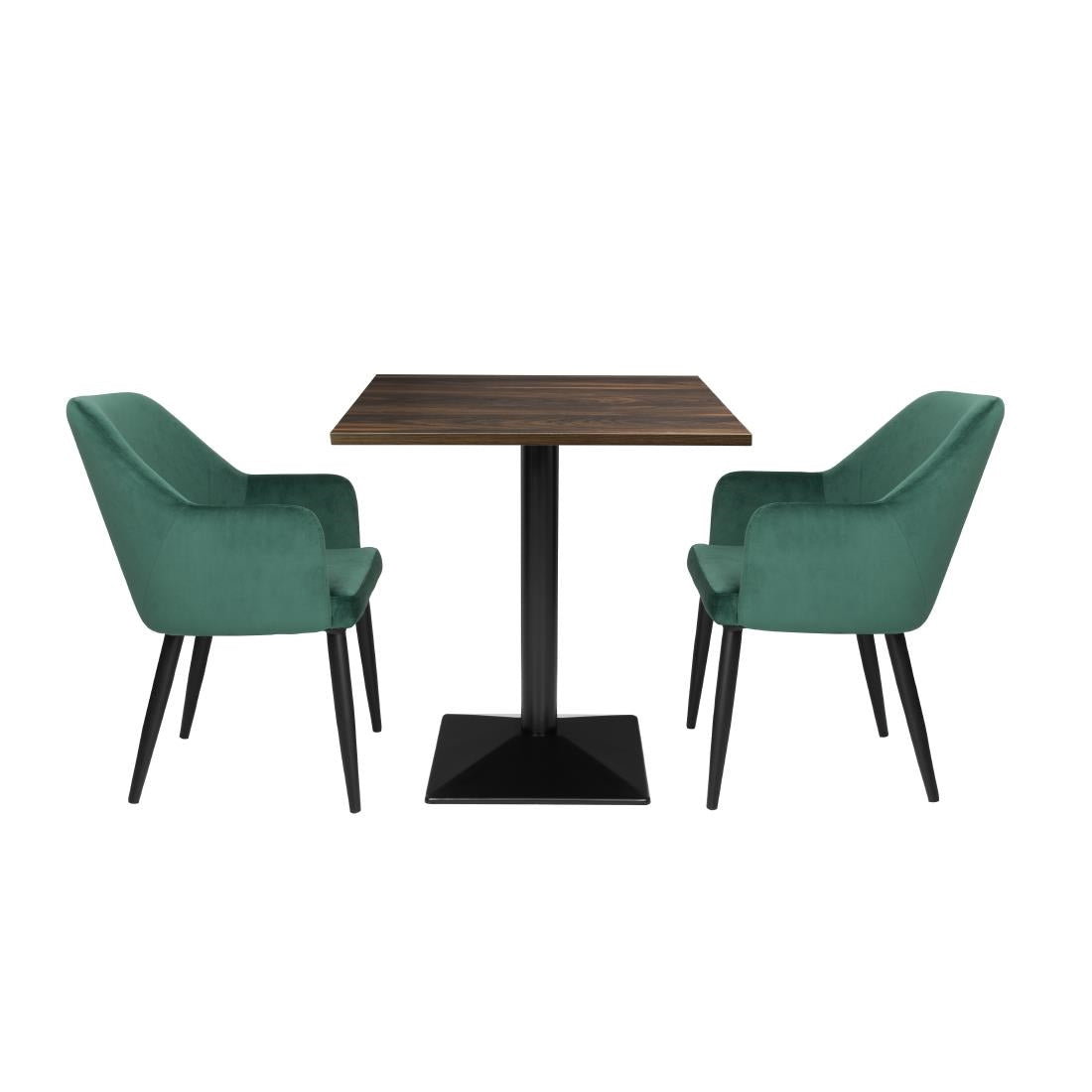 Table carrée Bolero Complete effet bois foncé 700mm — HW850