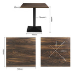 Table carrée Bolero Complete effet bois foncé 700mm — HW850