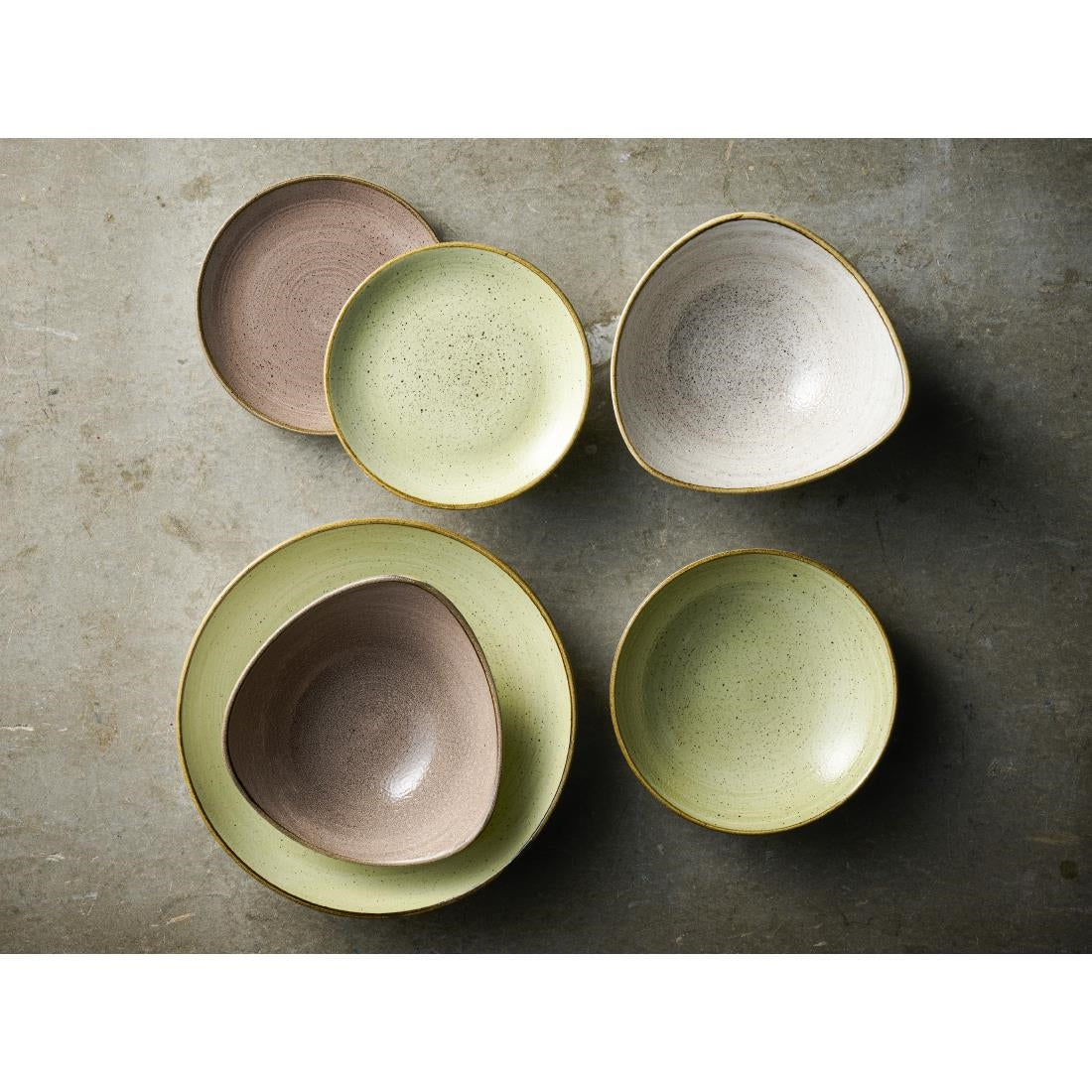 Assiettes avec rebord Churchill Stonecast Raw Green Evolve 260mm (Lot de 12) — HX039