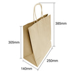 Grands sacs en papier avec poignée torsadée Fiesta Recyclable marron (lot de 250) — HY766