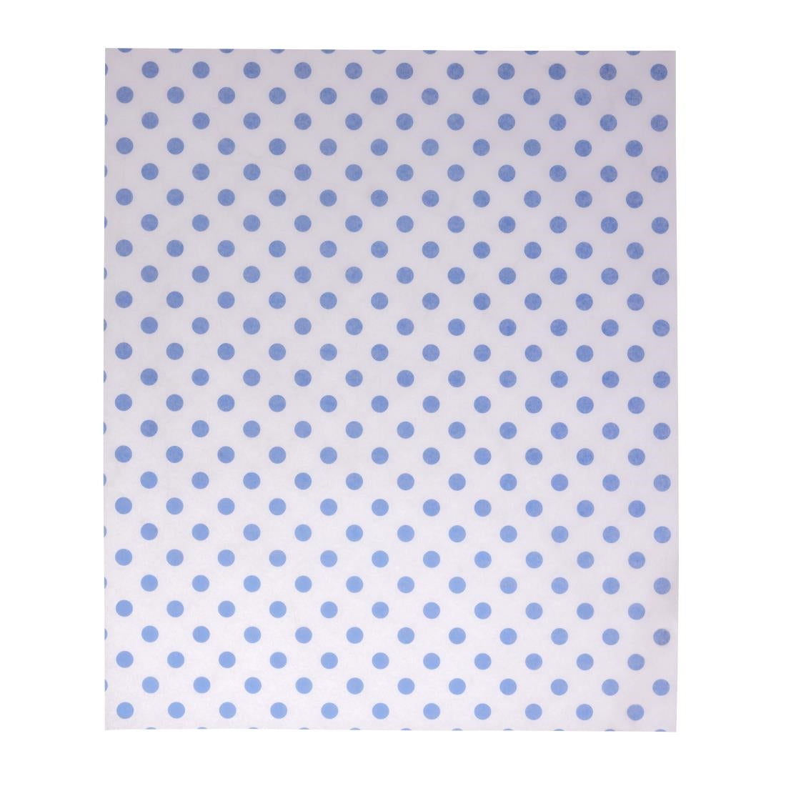 Papier d'emballage burger Fiesta Compostable points bleus 250x300 (lot de 200) — HY783