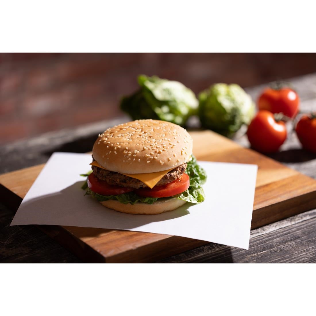 Papier d'emballage burger Fiesta Compostable blanc 250x200mm (lot de 200) — HY788