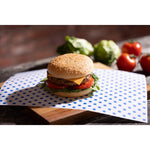 Papier d'emballage burger Fiesta Compostable points bleus 250x350 (lot de 200) — HY792