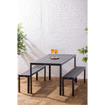 Bancs à lattes Bolero Valletta gris (lot de 2) — HZ024