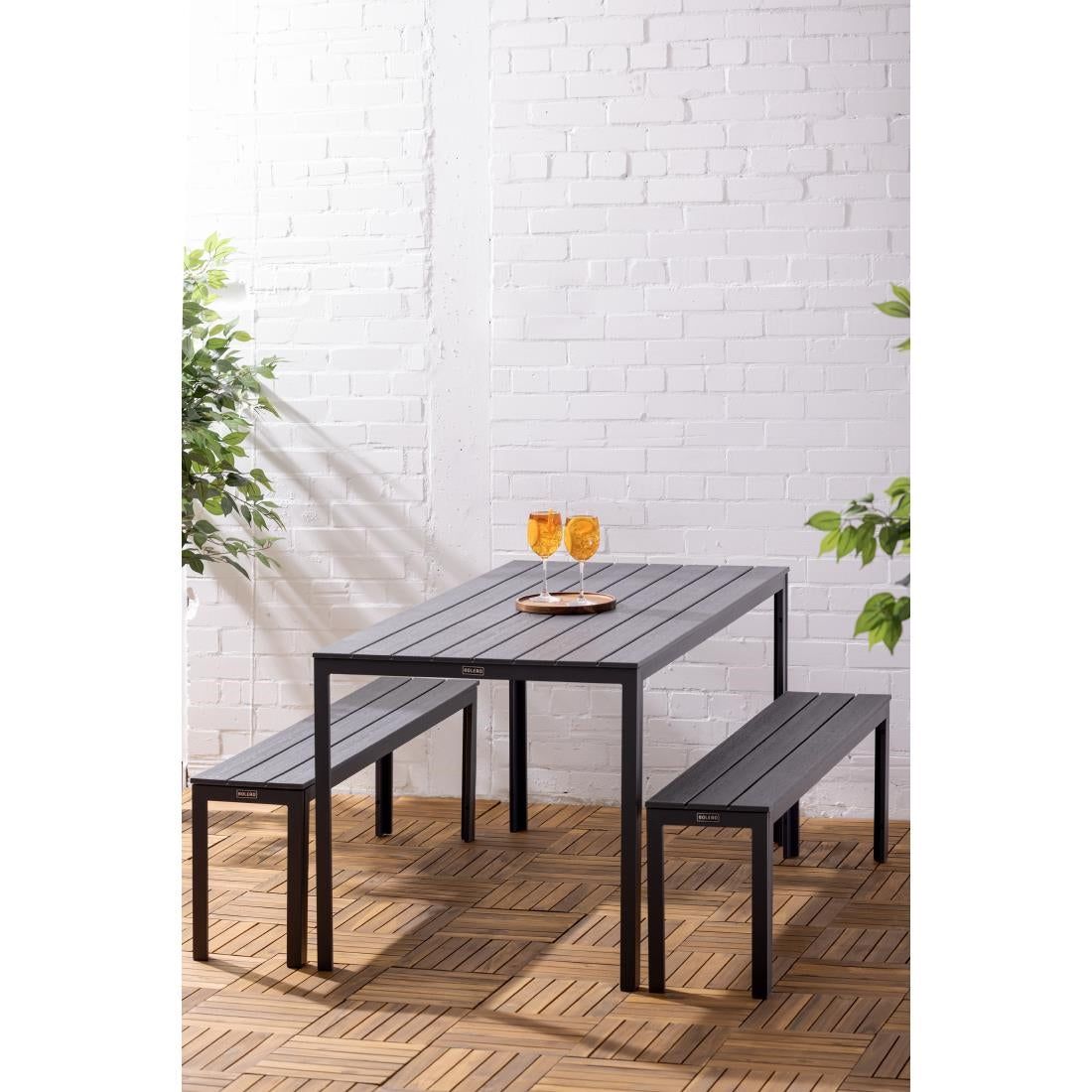 Bancs à lattes Bolero Valletta gris (lot de 2) — HZ024