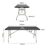 Table pliante rectangulaire Bolero noire 1,8 m — HZ169