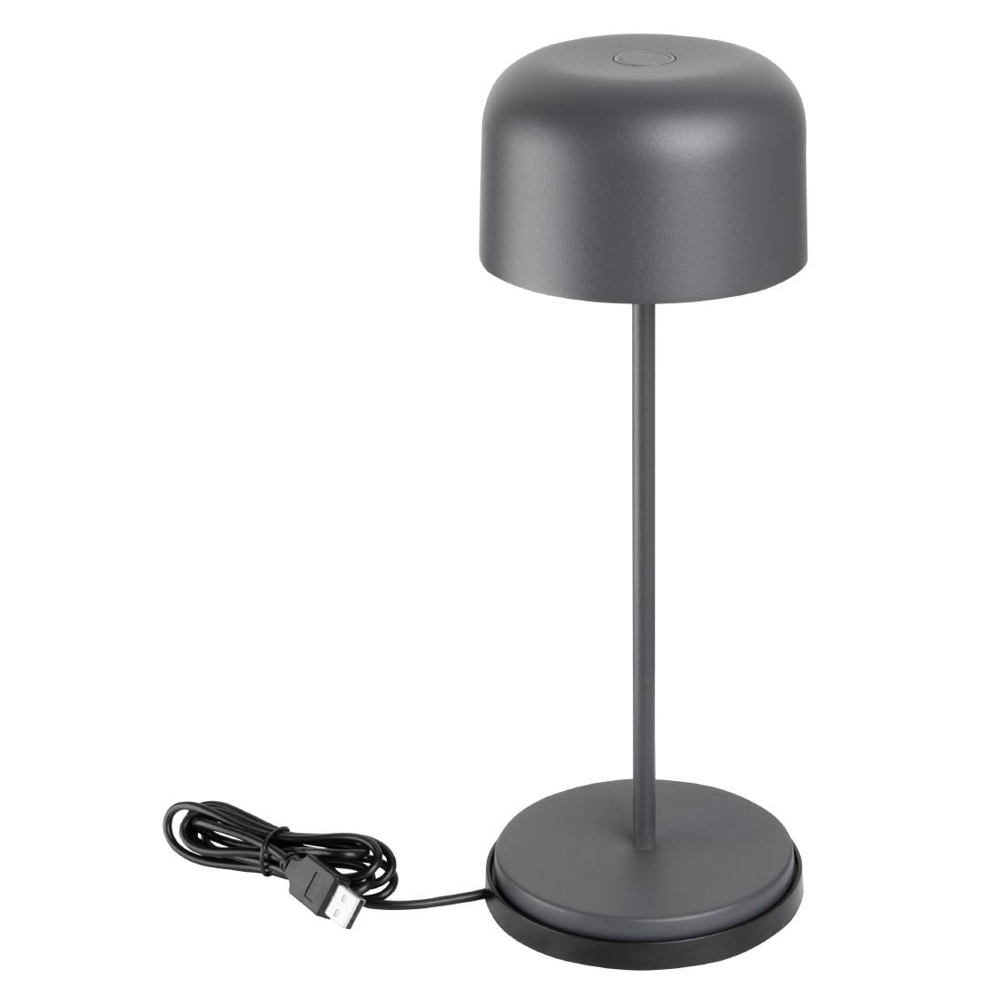 Lampe de table avec abat-jour rond Olympia Lucca grise 300mm — HZ211