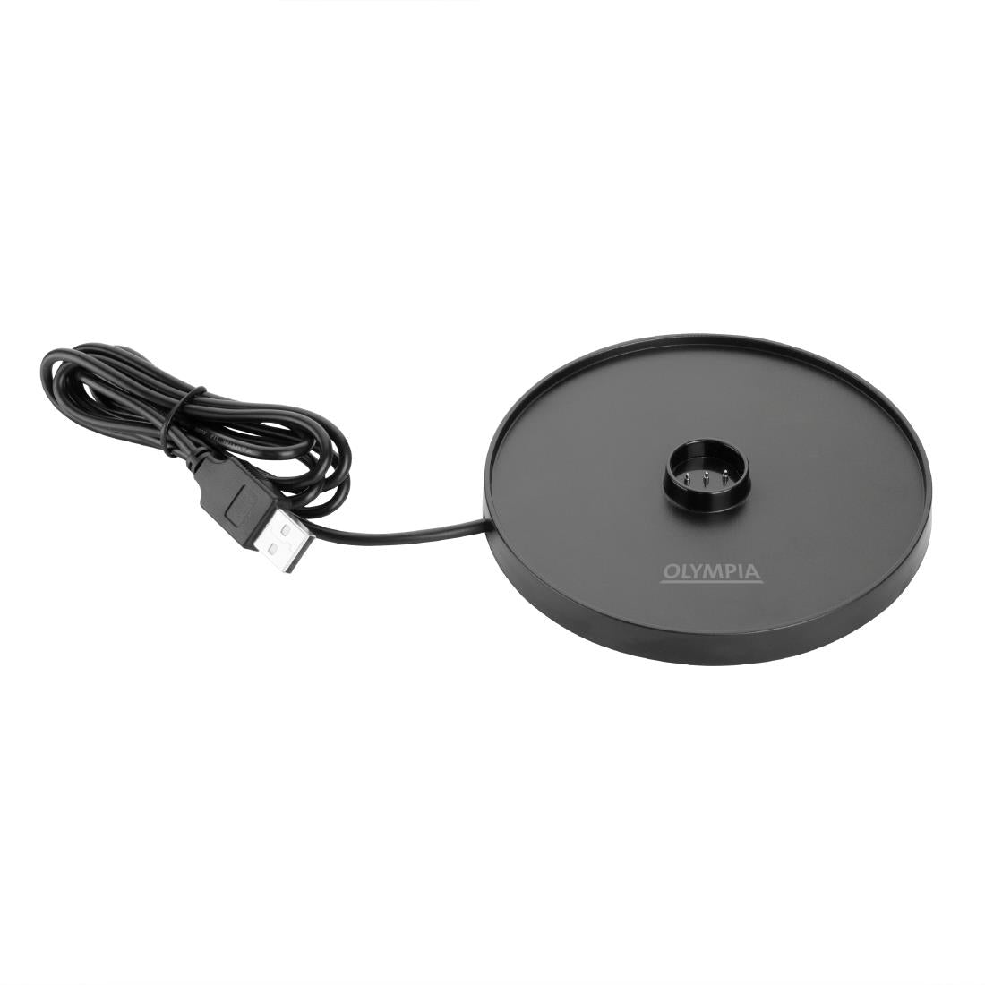 Lampe de table avec abat-jour rond Olympia Lucca grise 300mm — HZ211