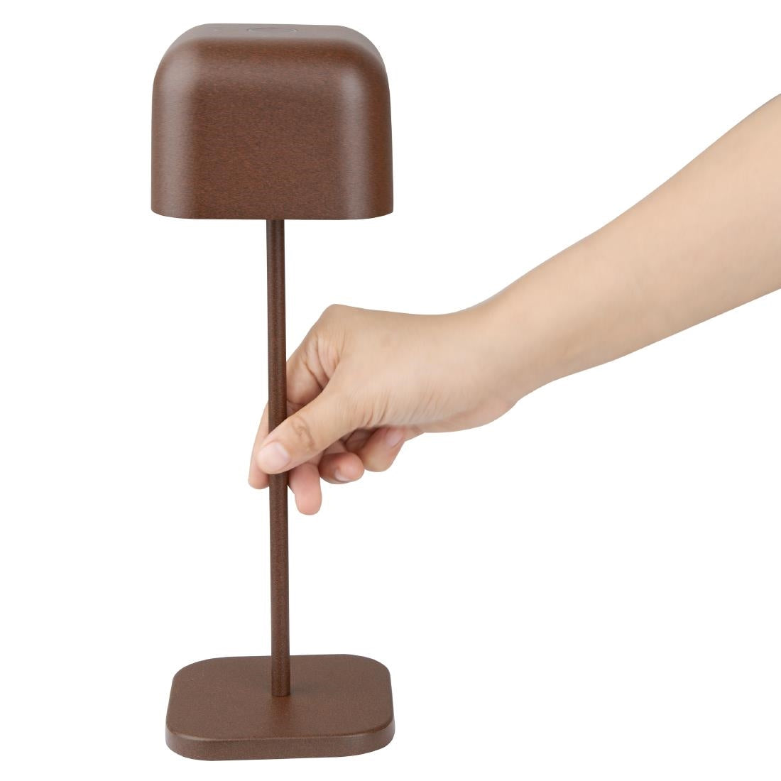 Lampe de table avec abat-jour carré Olympia Lucca marron 300mm — HZ213