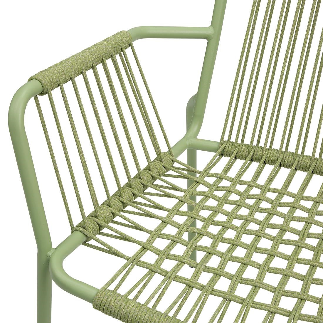 Fauteuils design corde Bolero Melbourne vert clair (lot de 4) — HZ219