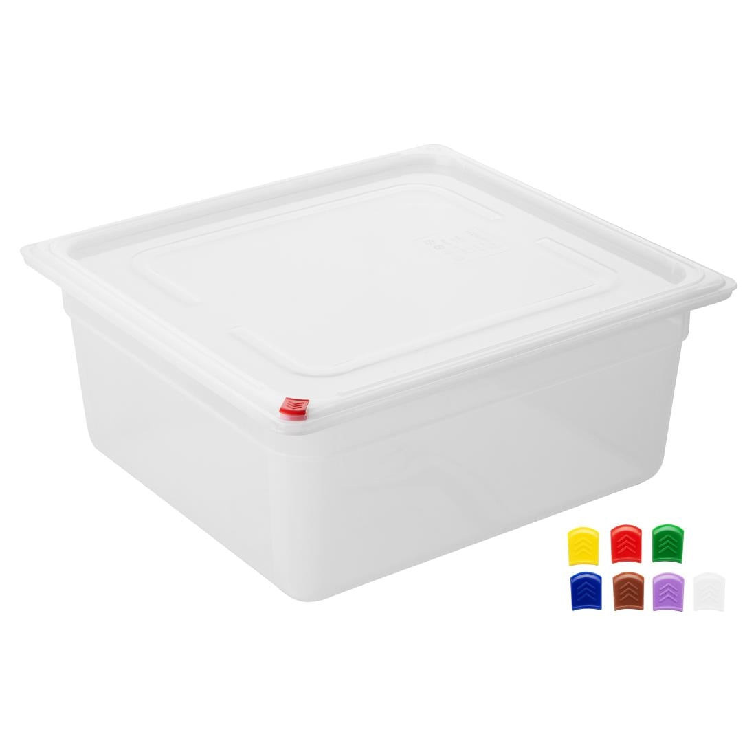 Bacs PP Hygiplas Click GN 2/3 avec couvercles et 7 clips de couleur 150mm 12L (lot de 4) — HZ351