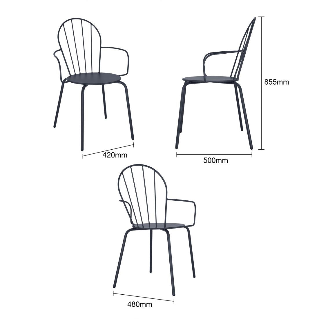 Fauteuils Bolero Adeline bleu ardoise (lot de 4) — HZ358