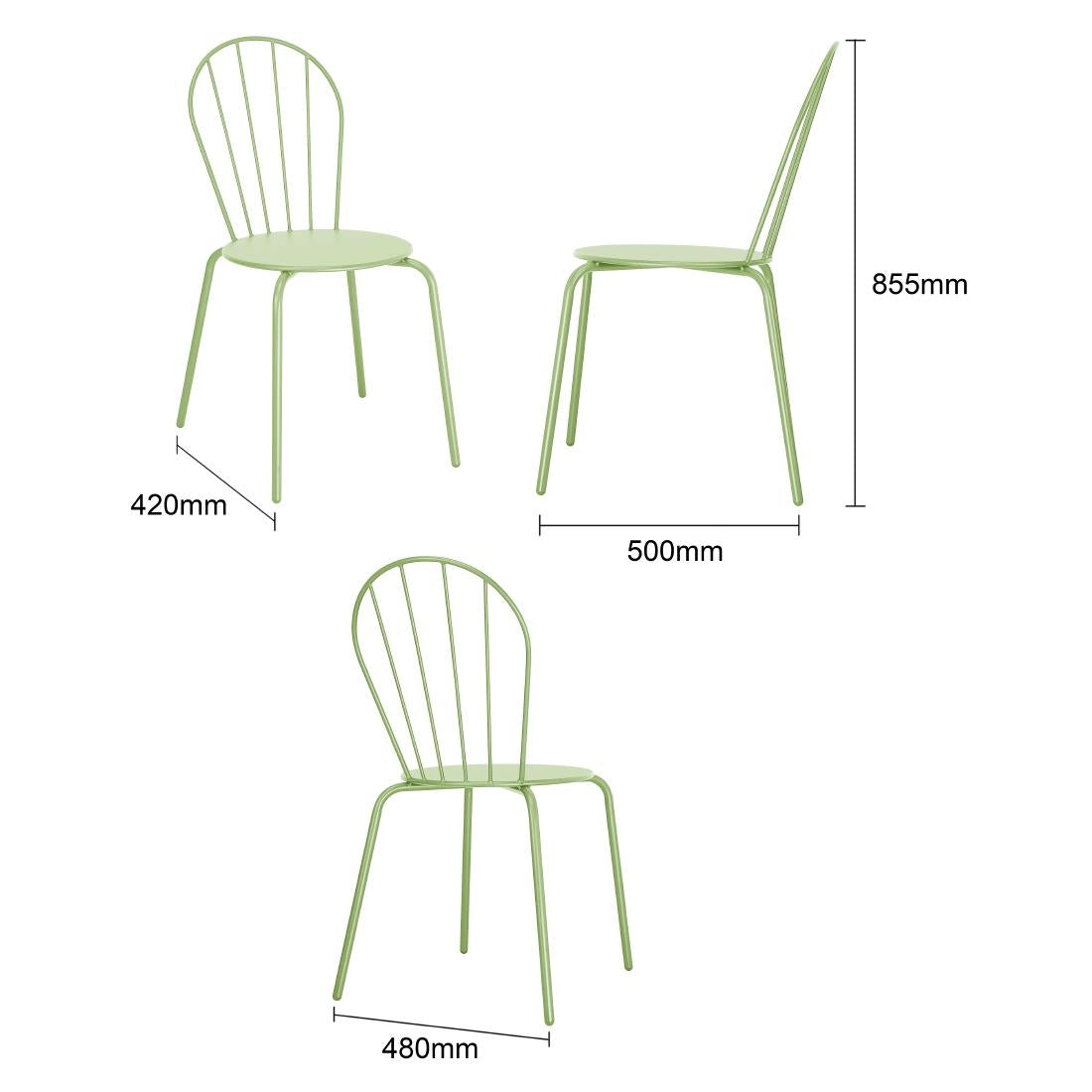 Chaises Bolero Adeline vert clair (lot de 4) — HZ363