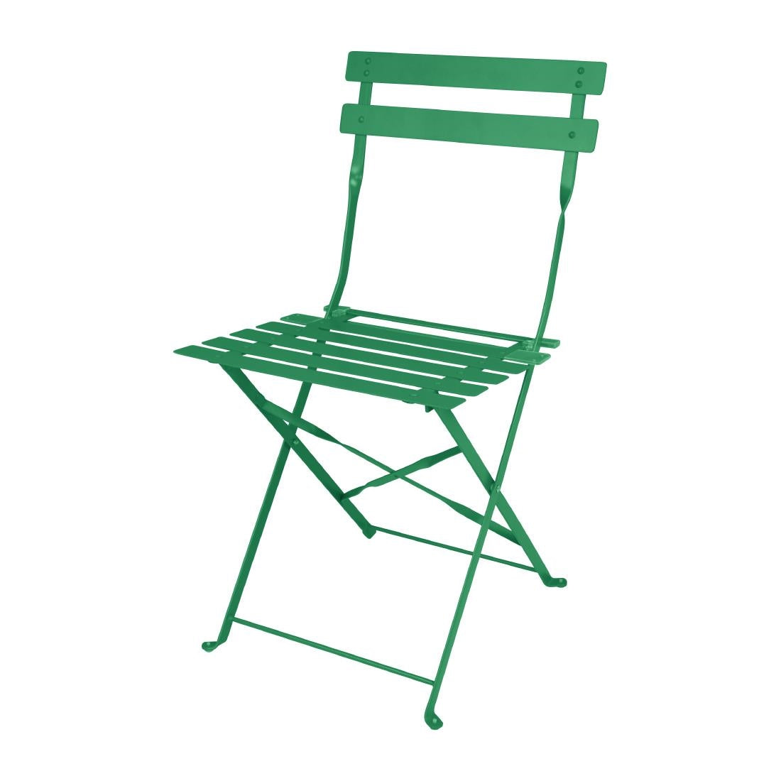 Chaises de terrasse pliantes en acier Bolero Perth vertes (lot de 2) — HZ364
