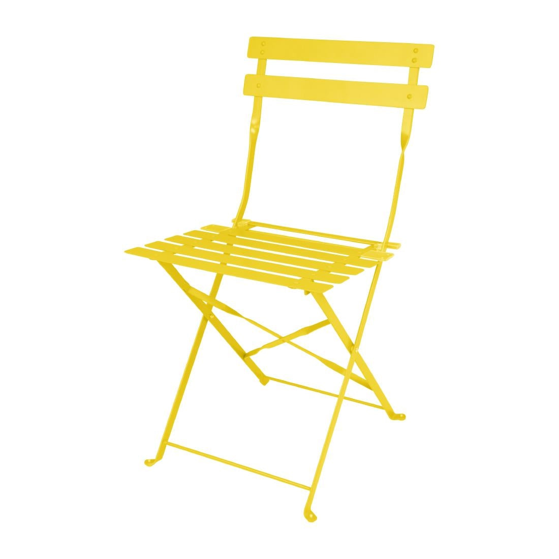 Chaises de terrasse pliantes en acier Bolero Perth jaunes (lot de 2) — HZ365