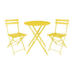 Chaises de terrasse pliantes en acier Bolero Perth jaunes (lot de 2) — HZ365