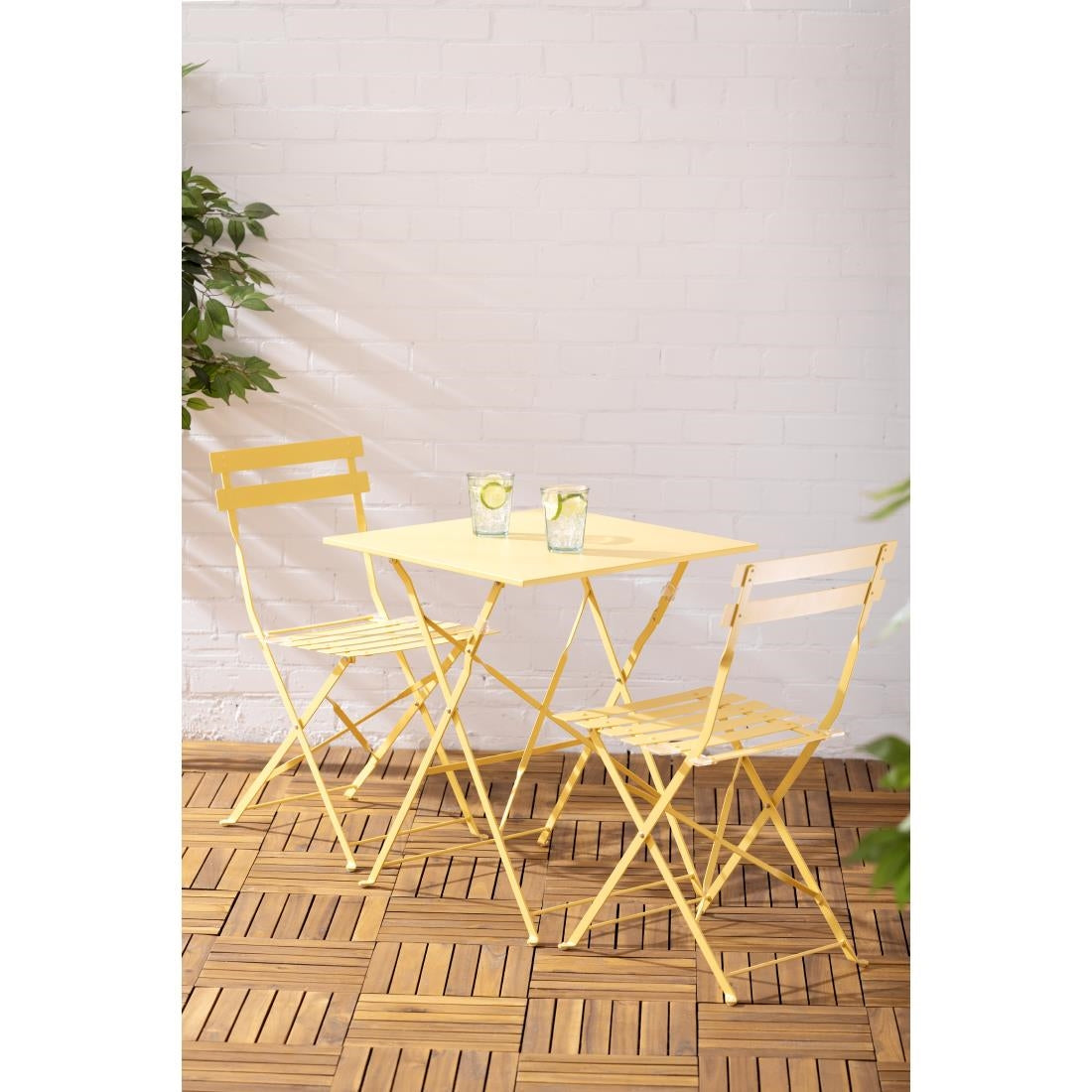 Table carrée de terrasse Bolero Perth jaune 600mm — HZ368