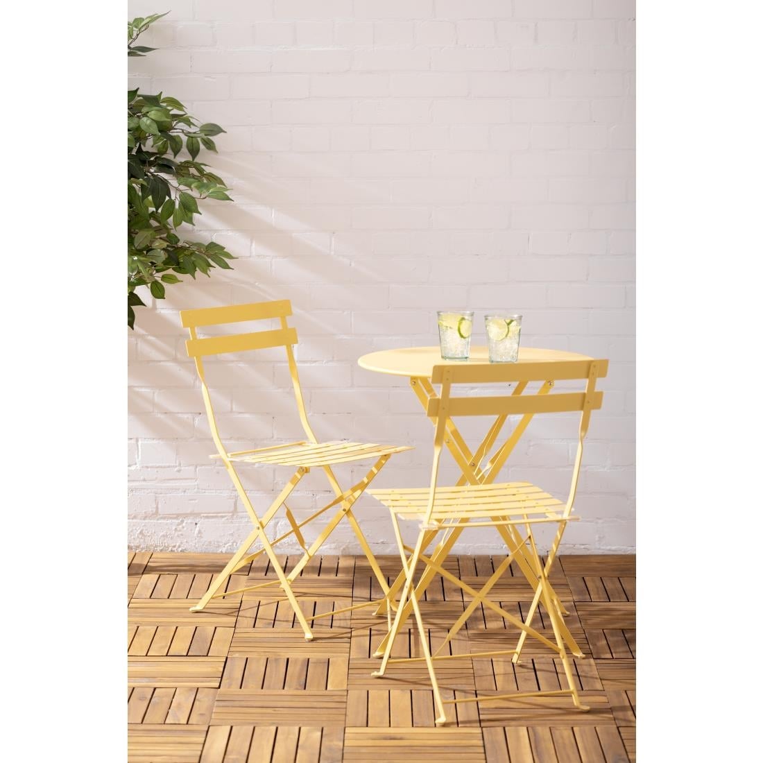 Table ronde de terrasse Bolero Perth jaune 600mm — HZ369