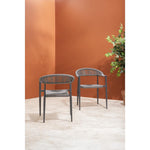 Fauteuils d'extérieur en rotin PE tressé Bolero Eden anthracite (lot de 4) — HZ590