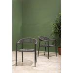 Fauteuils d'extérieur en rotin PE tressé Bolero Eden anthracite (lot de 4) — HZ590