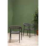 Fauteuils d'extérieur en rotin PE tressé Bolero Eden anthracite (lot de 4) — HZ590