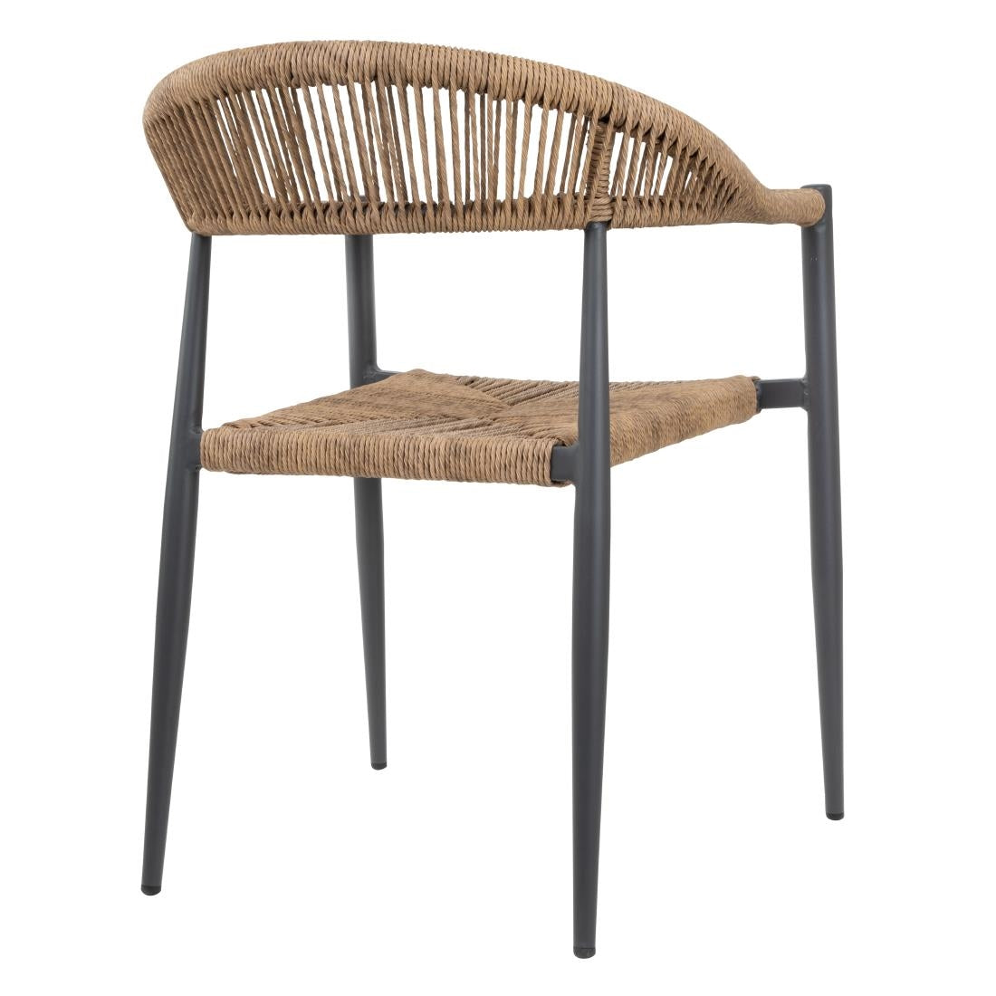 Fauteuils d'extérieur en rotin PE tressé Bolero Eden naturels (lot de 4) — HZ591