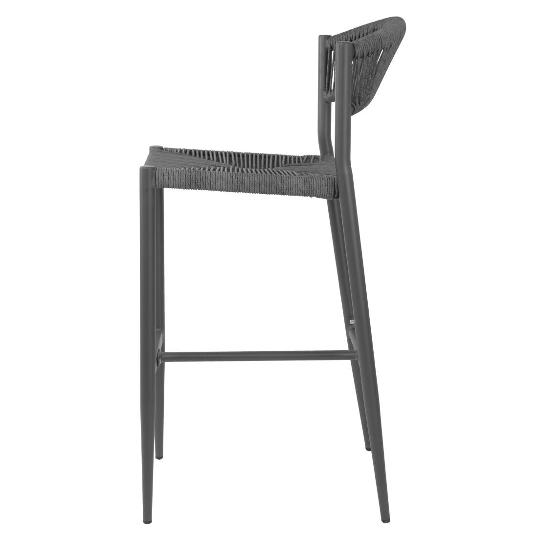 Tabourets de bar d'extérieur en rotin PE tressé Bolero Eden anthracite (lot de 2) — HZ593