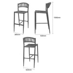 Tabourets de bar d'extérieur en rotin PE tressé Bolero Eden anthracite (lot de 2) — HZ593