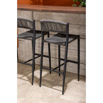 Tabourets de bar d'extérieur en rotin PE tressé Bolero Eden anthracite (lot de 2) — HZ593