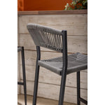 Tabourets de bar d'extérieur en rotin PE tressé Bolero Eden anthracite (lot de 2) — HZ593