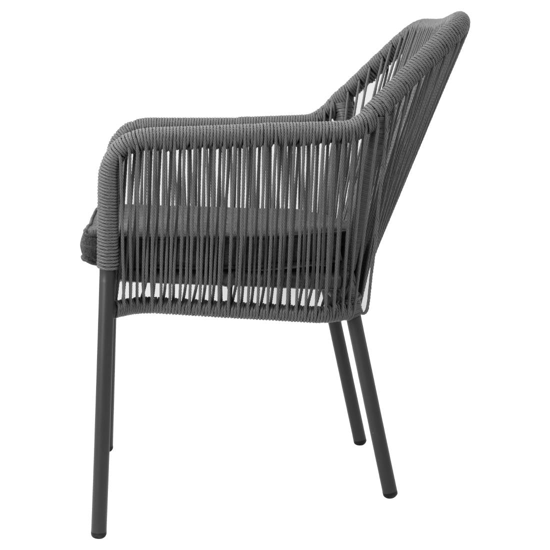 Fauteuils d'extérieur en rotin PE tressé Bolero Bay anthracite (lot de 2) — HZ597