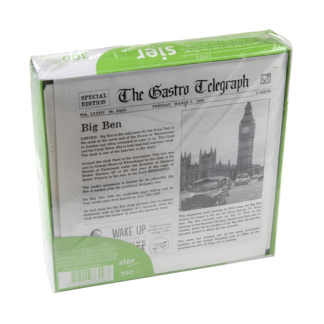Papier ingraissable imprimé journal 2 côtés ouverts 170 x 170 mm (lot de 300) — HZ708