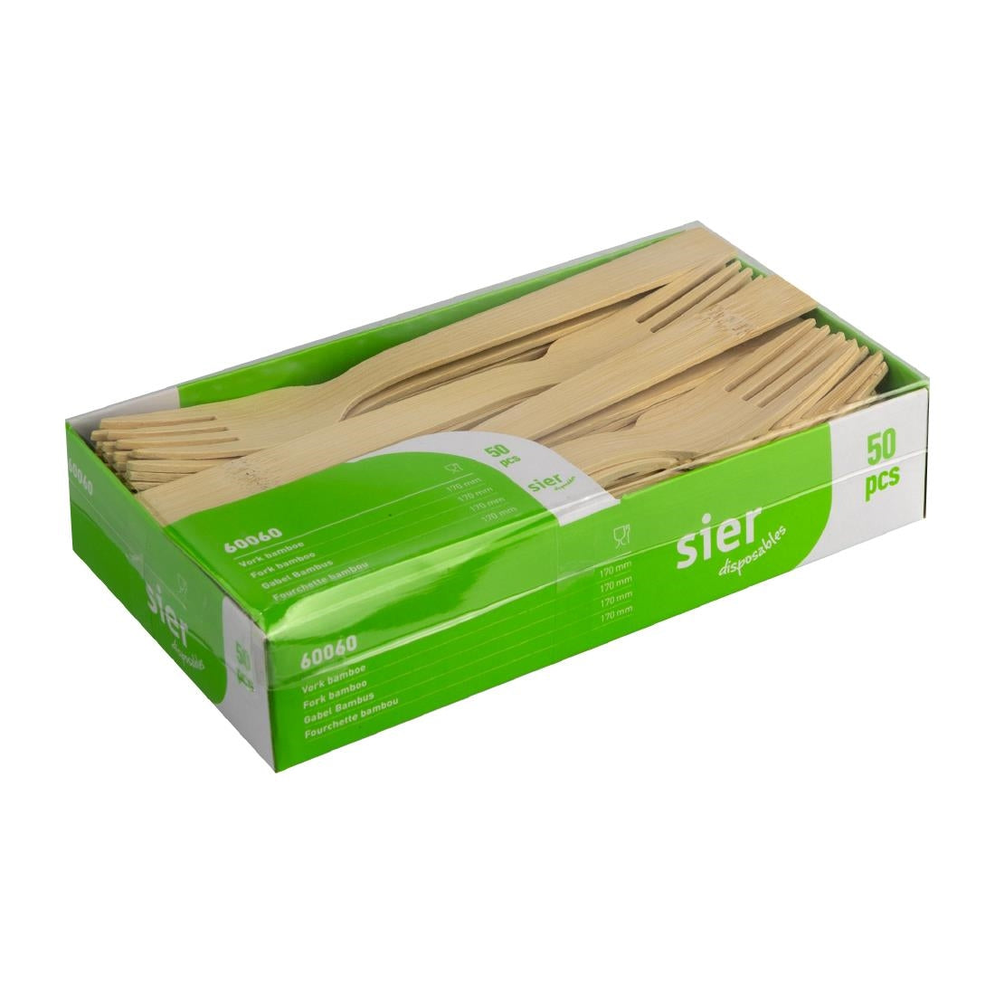 Fourchettes en bambou Sier Disposables 170 mm (lot de 50) — HZ710