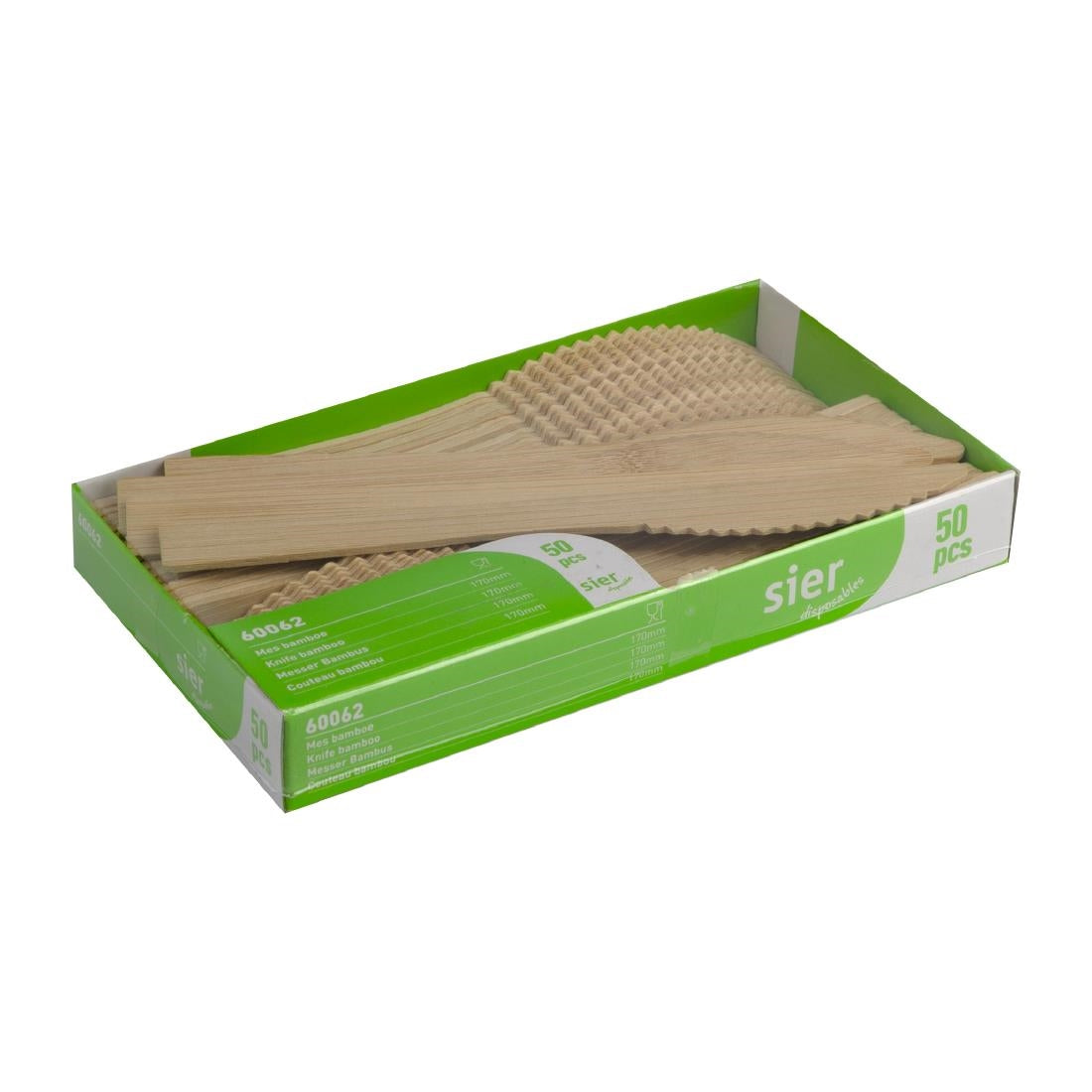 Couteaux en bambou Sier Disposables 170 mm (lot de 50) — HZ711
