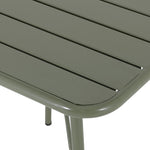 Table pliante à lattes carrée en acier Bolero Amalfi 700 mm vert olive — HZ820