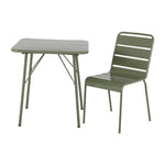 Table pliante à lattes carrée en acier Bolero Amalfi 700 mm vert olive — HZ820