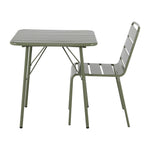 Table pliante à lattes carrée en acier Bolero Amalfi 700 mm vert olive — HZ820