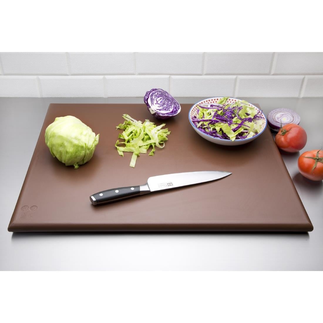 Planche à découper extra large haute densité Hygiplas marron — J041