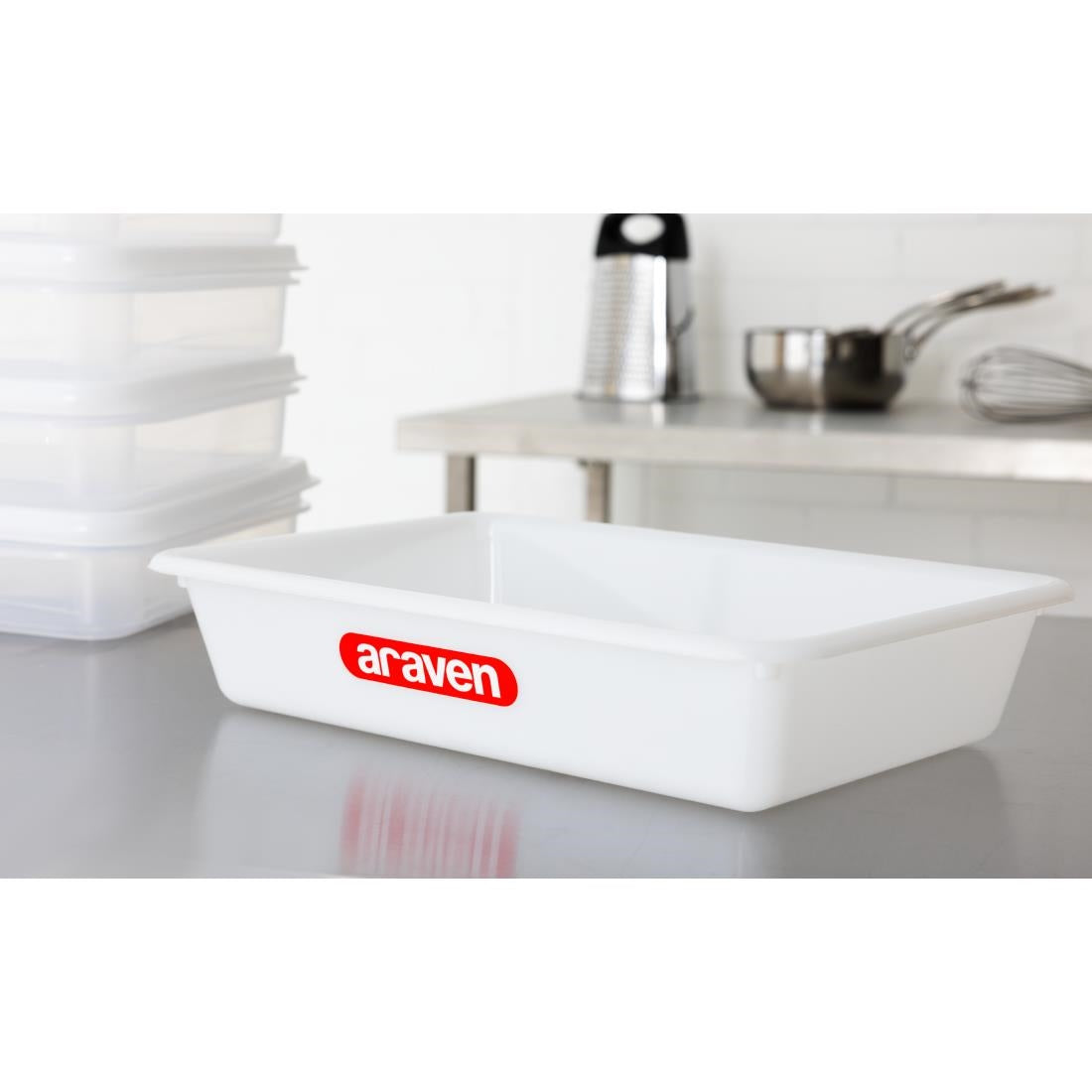 Bac alimentaire peu profond Araven transparent 345mm — J209
