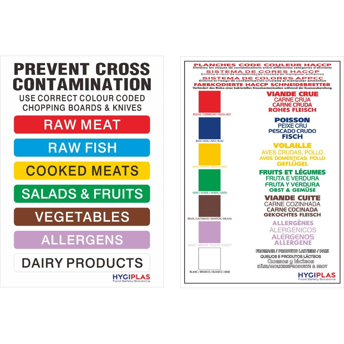 Lot de 6 planches à découper standard basse densité avec support et poster Hygiplas — FY329