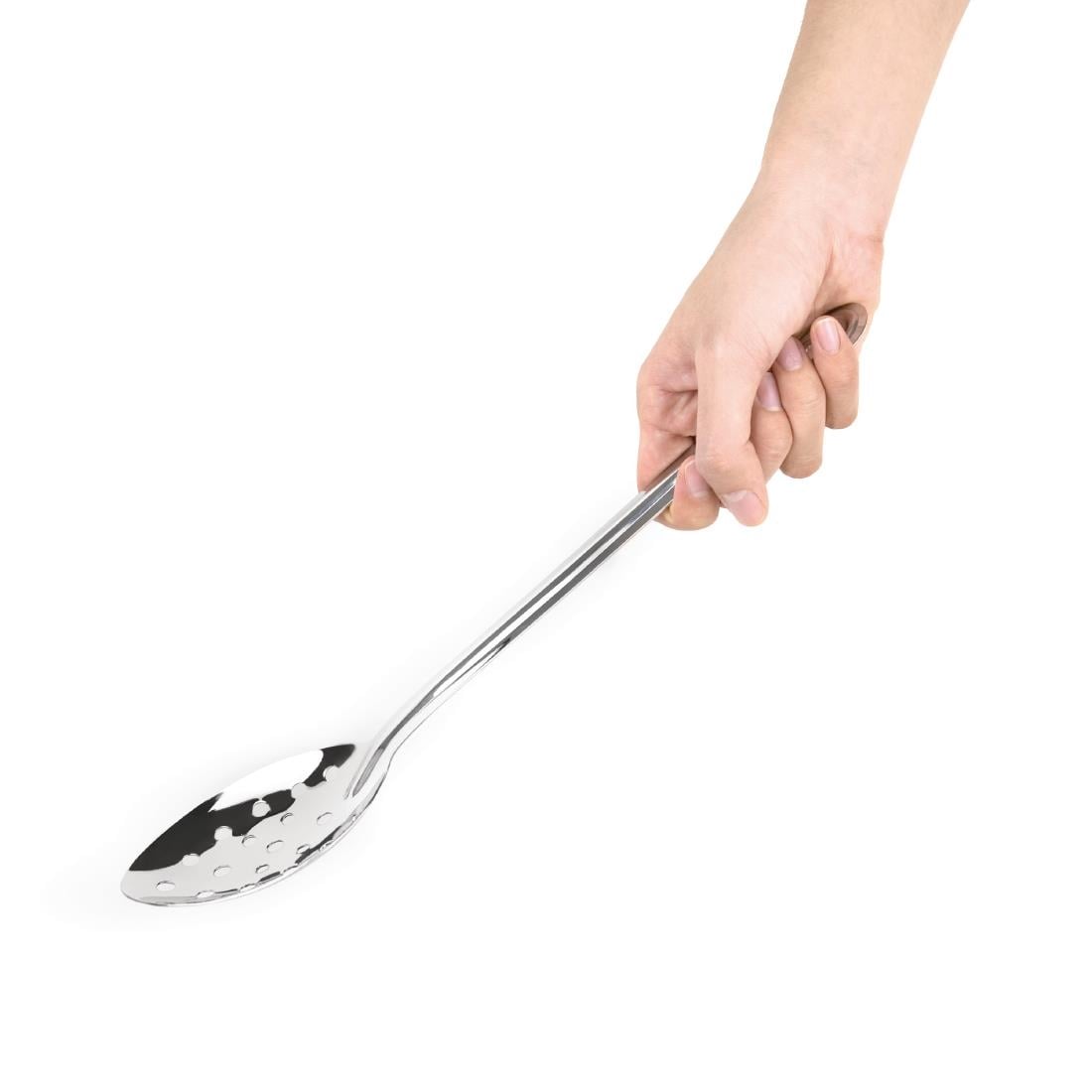 Cuillère de service perforée en acier inoxydable Vogue 330mm — J640