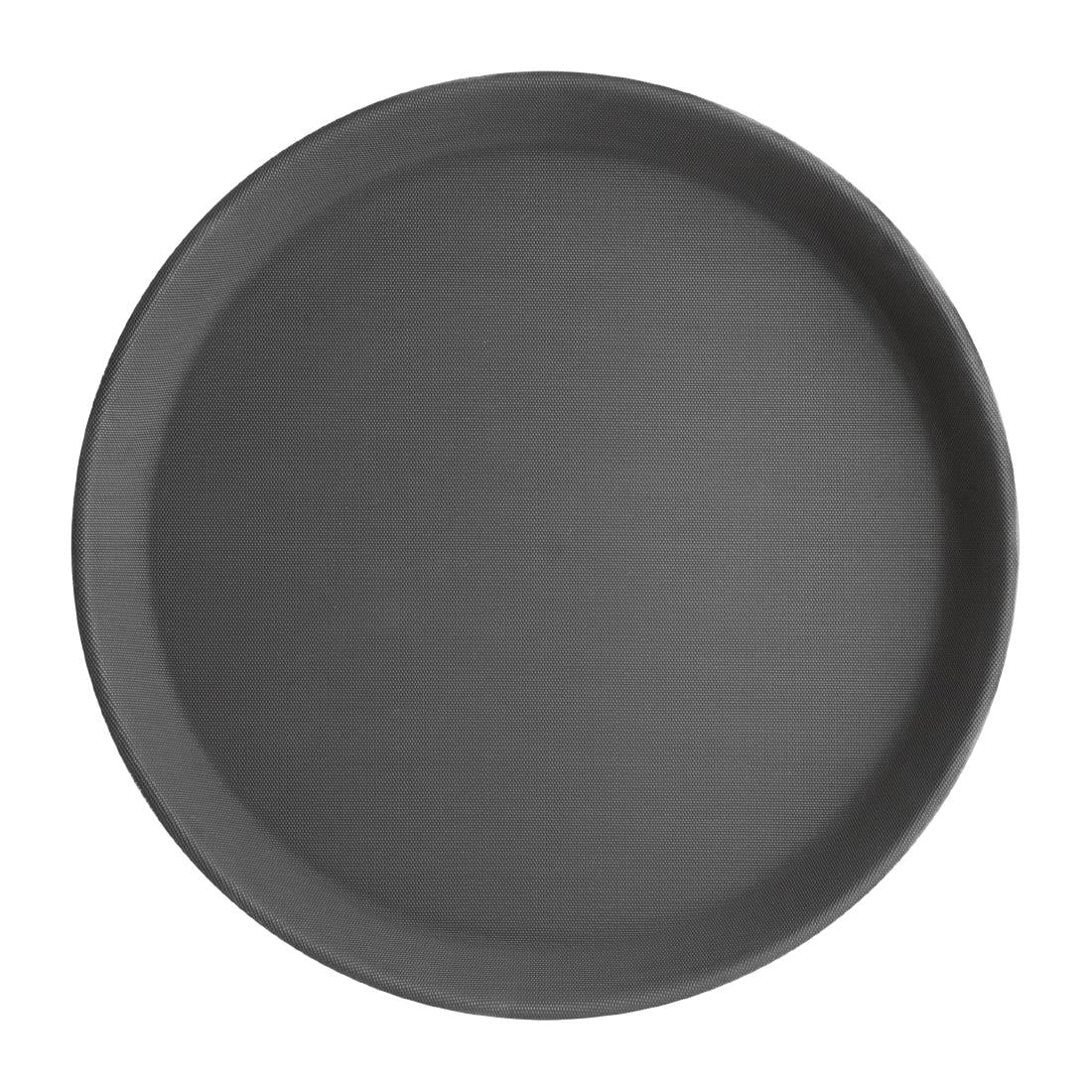 Plateau antidérapant en plastique Olympia Kristallon rond noir 280mm — C556