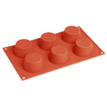 Plaque de 6 moules à gâteau rond en silicone Vogue — JA313